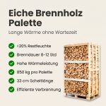Palette kammergetrocknetes gespalten Eiche Brennholz 33cm – Bild 6