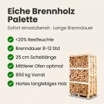 Palette kammergetrocknetes gespalten Eiche Brennholz 25cm – Bild 6